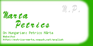 marta petrics business card